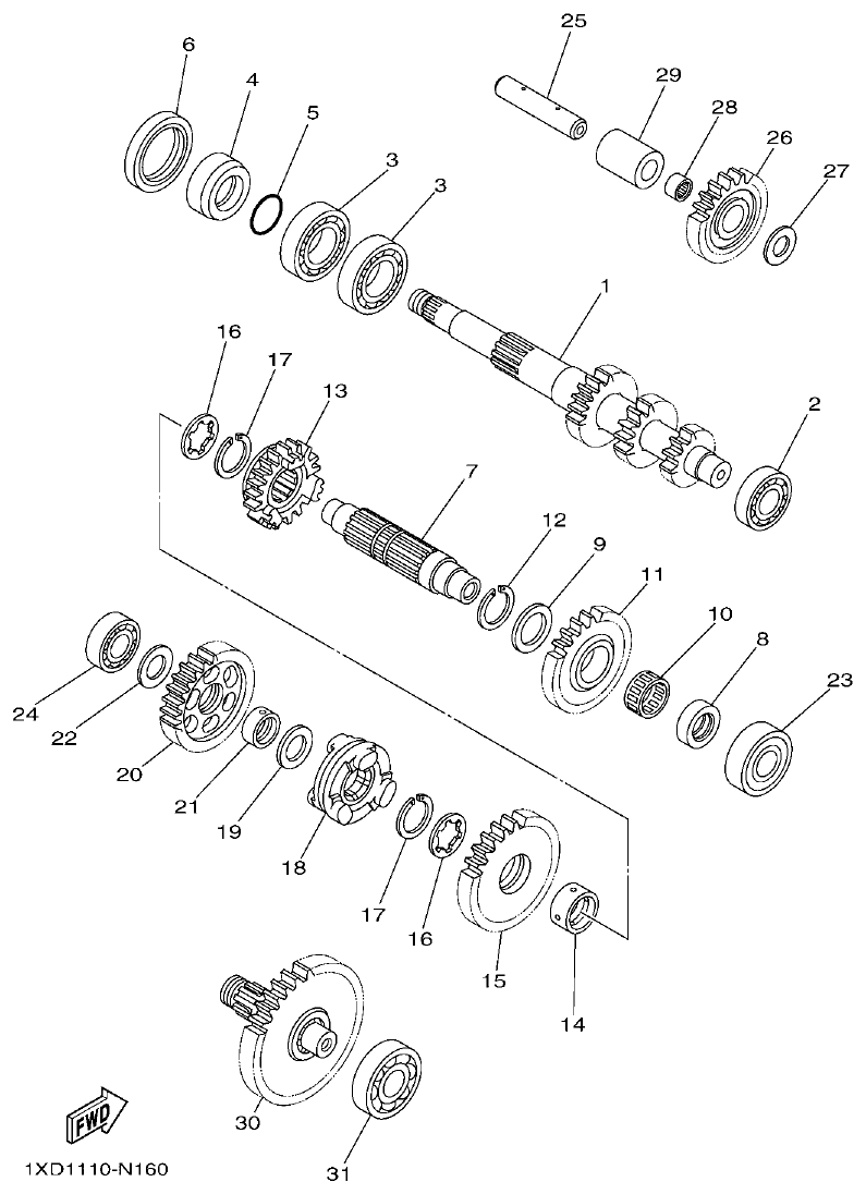 Yamaha VIKING1XP9_2014 TRANSMISSION parts diagram